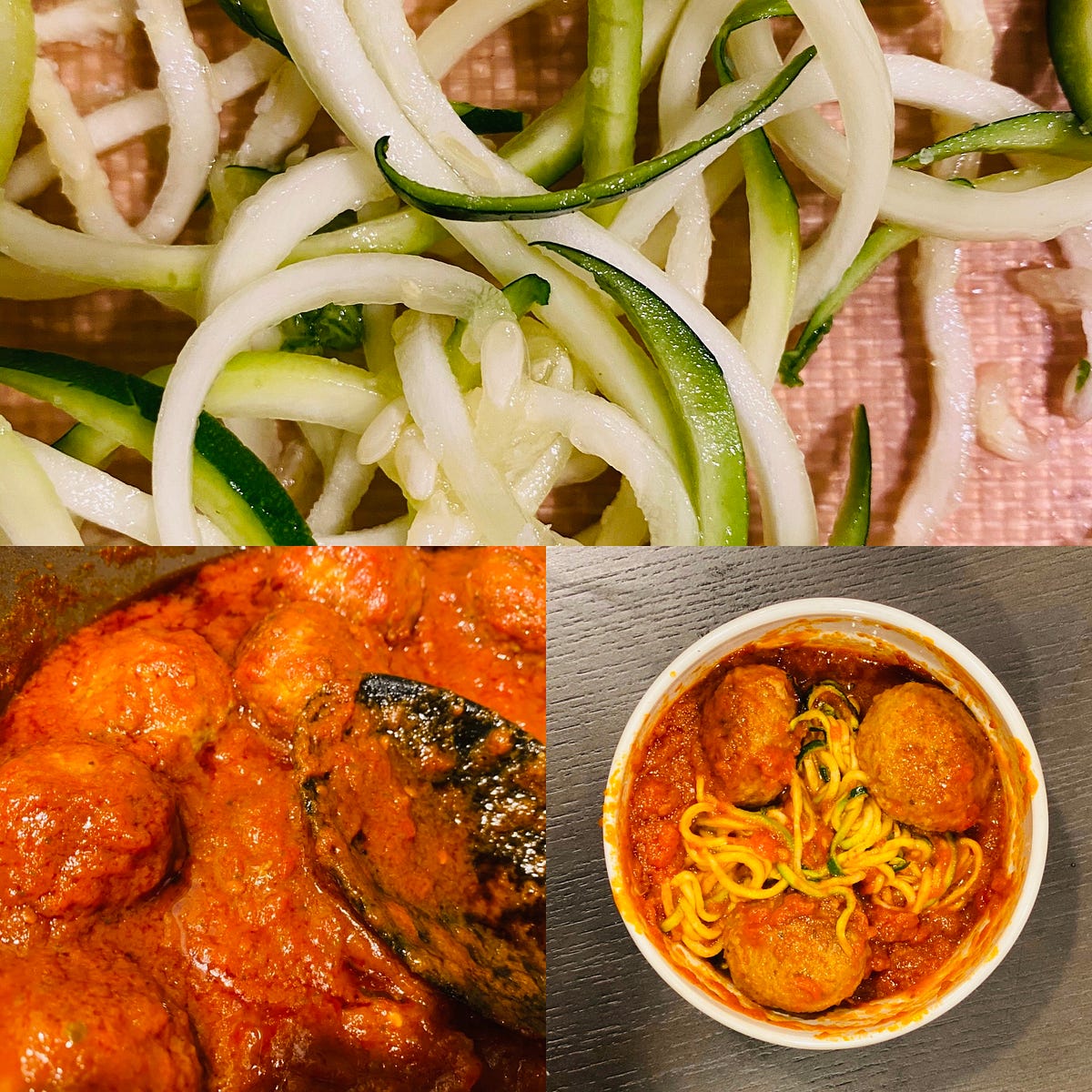 I already have a headstart with cooking. These zuccini noodes and meatballs are from a few weeks ago. According to my cousin it was too salty. I think he’s too salty.